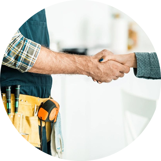 A man shaking hands with another person.